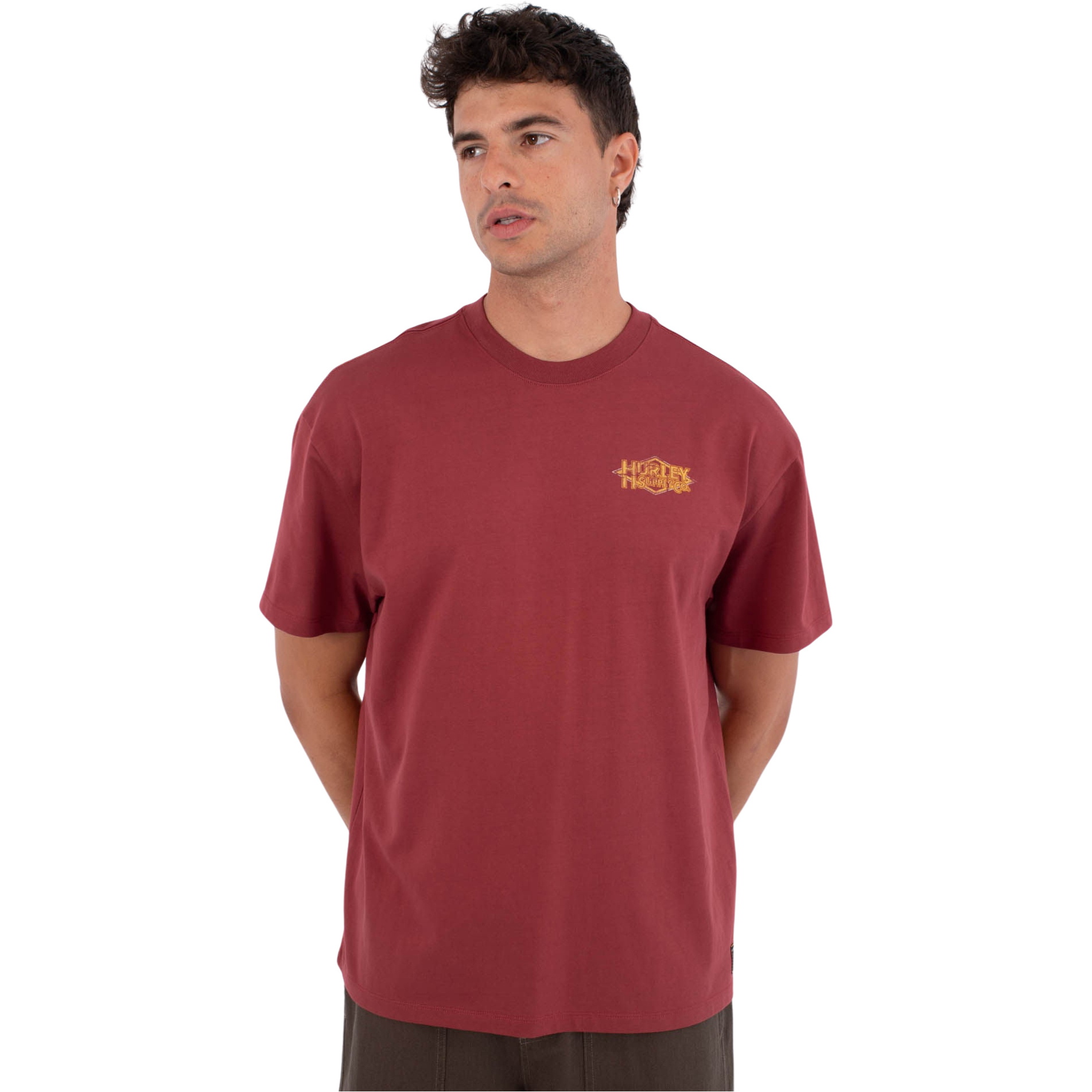 2026 Hurley Mens Fly T-Shirt HSP26MMTS09553622 - Cherry Crimson